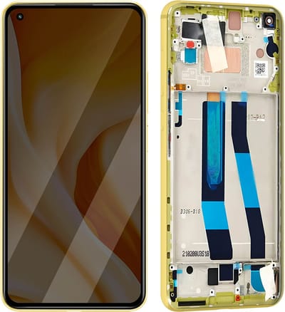 Xiaomi, Scherm + Kader Geschikt voor Xiaomi Mi 11 Lite 4G / 5G Volledig scherm Blok Origineel Citroen, Geel