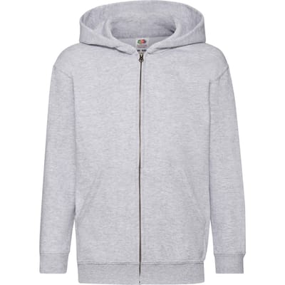 Fruit of the Loom Kinder/Kids Classic Full Zip Hoodie (Heide Grijs)