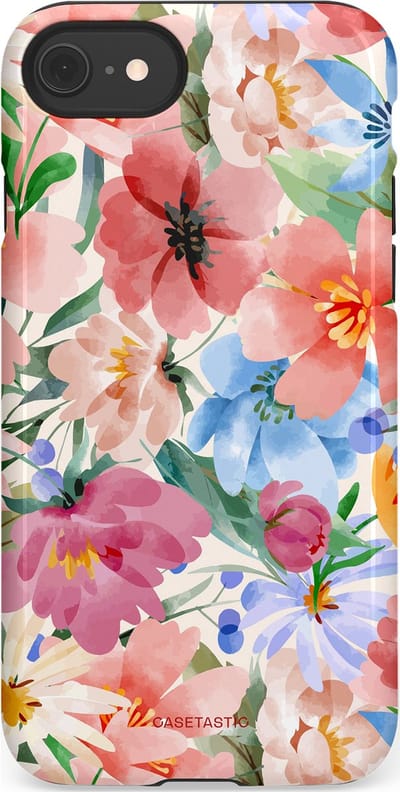 Casetastic Hoesje Geschikt voor Apple iPhone 7/8/SE - Stijlvolle Beschermende Duo-layer Case - Tuin van tinten