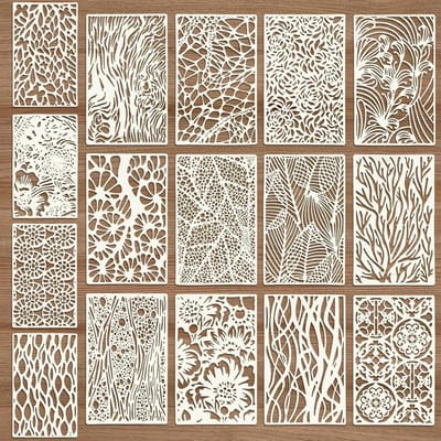 Abstracte gelaagde sjablonen - Set van 16 stuks voor scrapbooking, decoratie en meer