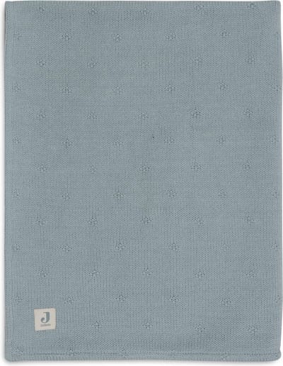 Jollein - Deken Wieg 75x100cm - Wiegdeken, Wiegdekentje, Dekentje Baby - Cosy Knit Sea Green/Velvet