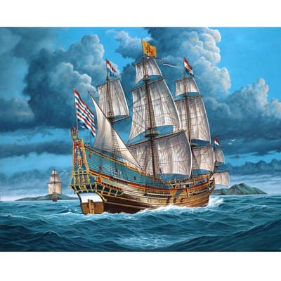 Broderie Diamant Paysage Peinture Diamant Ronde Complète Mer Ferry Point de Croix Strass Diamant 20X30CM