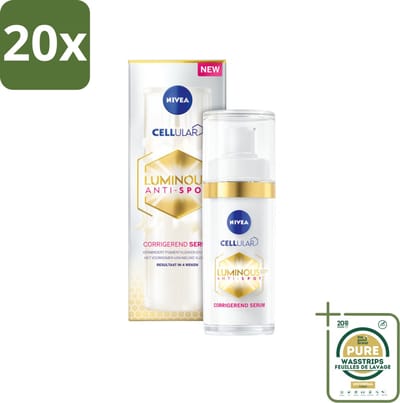 20 x NIVEA - Gezichtsserum - CELLular LUMINOUS630 Tegen Vlekken - Tegen pigmentvlekken - Voor alle huidtypen - Met Hyaluron & Vitamine E - 30 ml - Grootverpakking - Anti-spot Serum - Pigmentvlekken - Huidverzorging - Huidverlichting - Zonvlekken