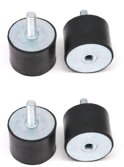 Set van 4 Rubber Mounts 50mm x 50mm x M10, Vibration Insulator en Schokdemper voor Geluidsdemping en Trillingsabsorptie