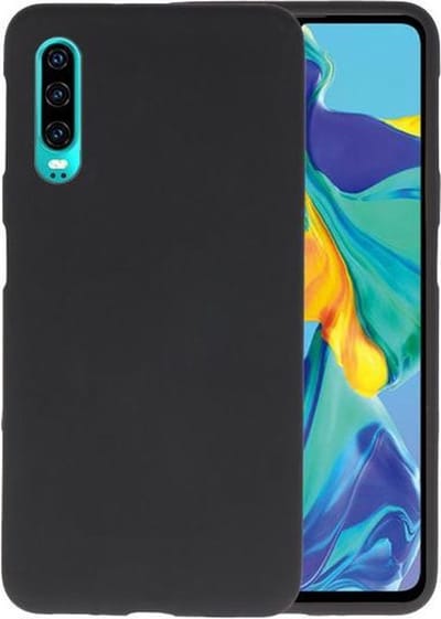 Bestcases Color Telefoonhoesje - Backcover Hoesje - Siliconen Case Back Cover voor Huawei P30 - Zwart