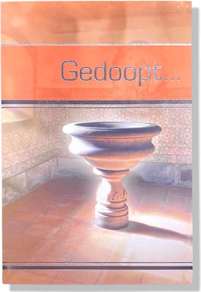 Gedoopt - Doopsel Wenskaart - 12x17cm - Gevouwen wenskaart met envelop