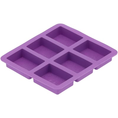 6-Vak Originaliteit Patroon Vorm Silicone Handgemaakte Zeep Taartvorm voor Thuisbakkerij(Rechthoekig ) blue