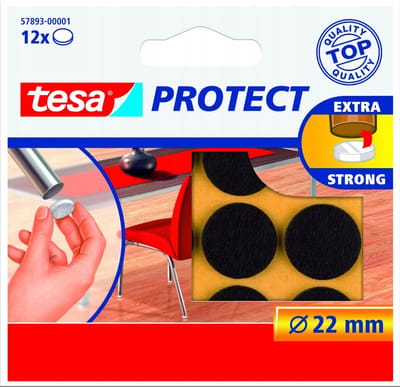 Tesa Protect - Ronde Filten Onderzetters - Ø 22mm - Bruin - Zelfklevend - Geluiddempend