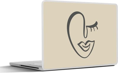 Laptop sticker - 17.3 inch - Vrouw - Gezicht - Lippen - 40x30cm - Laptopstickers - Laptop skin - Cover