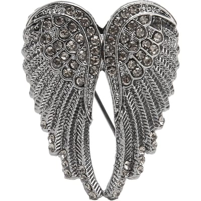 Brochespeld Engelenvleugel Delicaat Elegant Meerlaags Plateringsproces Kristallen Broche voor Blouse Jas gray