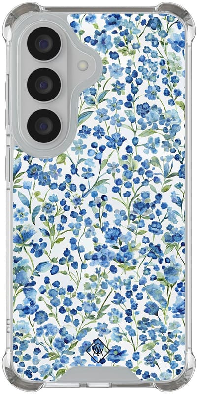 Casimoda® hoesje - Geschikt voor Samsung Galaxy S26 - Vintage Blue Floral - Shockproof case - Extra sterk - TPU/polycarbonaat - Blauw, Transparant