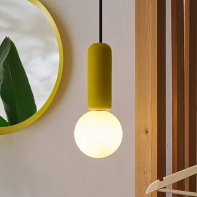 OSRAM Decor Beton Mic Hanglamp G9 100mm Geel, Beton, Metaal, hoogwaardige uitstraling, voor Woon- en Eetkamer