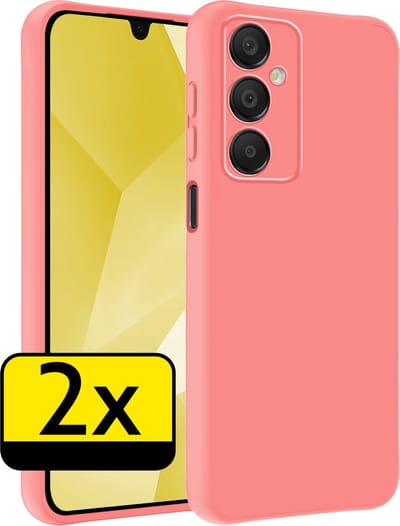 Hoesje - 2 Stuks - Geschikt voor Samsung Galaxy A16 - Sterk & Shockproof - Case Siliconen - Back Cover - Telefoon Hoes - Telefoonhoesjes - Lichtroze