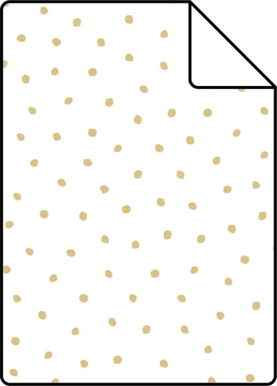 Proefstaal ESTAhome behang stippen glanzend goud en wit - 26.5 x 21 cm - 138937-S