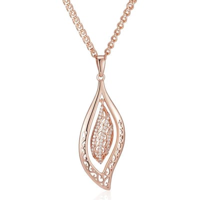 Kienl   Roségoud Kleur Lange Hanger Ketting Voor Vrouwen Kristallen Bloem Natuurlijke Zirkonia Accessoires Dagelijks Vintage Sieraden beige