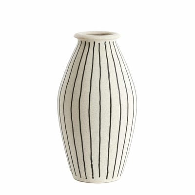 Light & Living Vaas Diphu - Wit - Ø23.5x43cm - Keramiek - Bohemian - Bloemenvaas - Woondecoratie - Decoratieve vaas voor woonkamer of slaapkamer