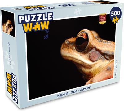 Puzzel Kikker - Oog - Zwart - Legpuzzel - Puzzel 500 stukjes