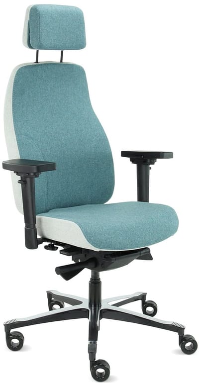 06Z Elvio – High-End Ergonomische Stoel met hoofdsteun in Azuur