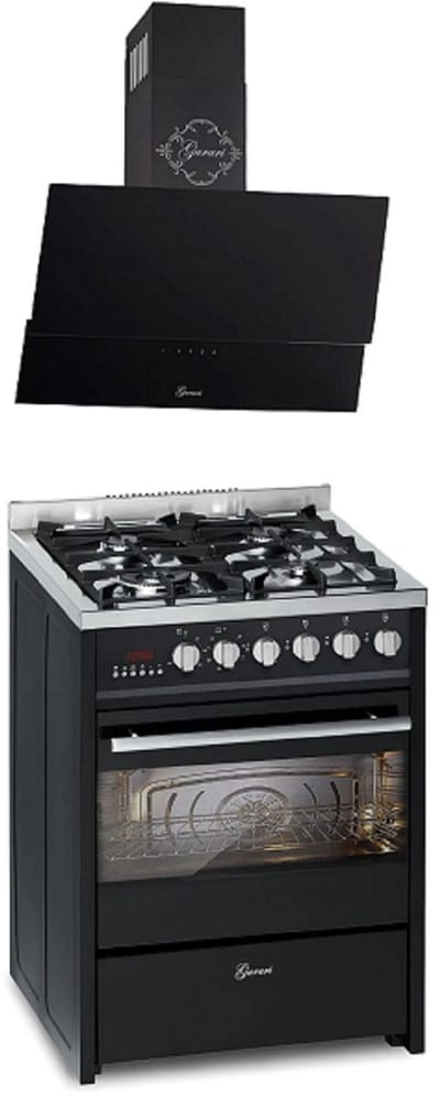 GURARI GCH E 610 BL, gasfornuis vrijstaand 60 cm+GCH 268 BL 6 PRIME Afzuigkap 60 cm