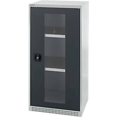 Schäfer Shop Genius FS vitrinekast, staal, met ventilatieopeningen, B 545 x D 430 x H 1105 mm, 3 OH, lichtgrijs/antracietgrijs, tot 250 kg