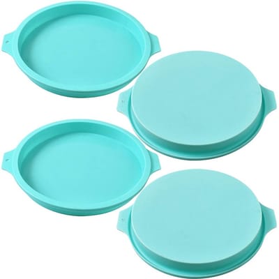 Dailygoods- Cakevorm 8"/20 cm - Siliconen - Multifunctioneel - 4 Verpakkingen - Antiaanbaklaag - Temperatuurbestendig - Licht Groen - Bakvorm