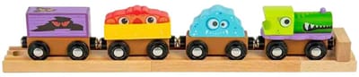 Houten Monster Trein met 3 Wagons - Vanaf 3 Jaar