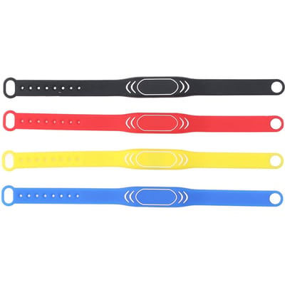 Bracelet NFC T5577ID Copiable Résistant à l'eau 4 Couleurs Bracelet en Silicone pour Contrôle d'accès Ascenseur Système de Pointage red