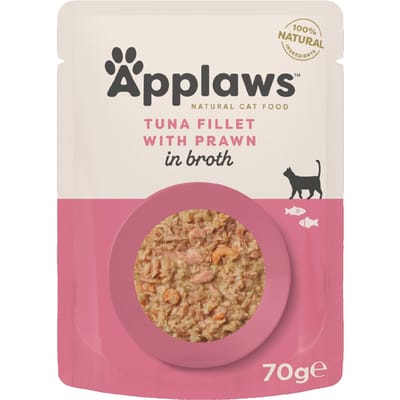 12x70g Tonijn met Garnalen uit de Stille Oceaan Applaws Kattenvoer