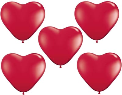 Shoppartners HSP Hartjes ballonnen - rood - 25x stuks - ballon - 25 cm - Valentijnsdag