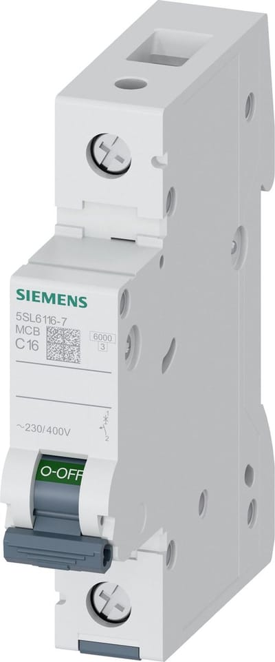 Zekeringautomaat 1-polig 16 A 230 V, 400 V Siemens 5SL61167