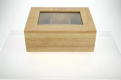 Theedoos Met 6 Vakjes 23,8x18,8cm Rechth