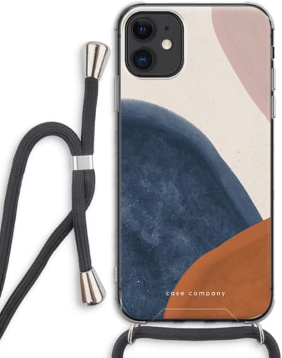 Case Company® - Hoesje met koord geschikt voor iPhone 11 hoesje met Koord - Geo #1 - Telefoonhoesje met Zwart Koord - Bescherming aan alle Kanten en Over de Schermrand