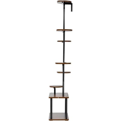 Plantenstandaard Binnen met Groeilampen, 157,5 cm Hoog 8-Laags Verlichte Plantenplank, Metalen Hoek Plantenhouder, 3 Timers & 10 Helderheden, Boomvormige Bloemen