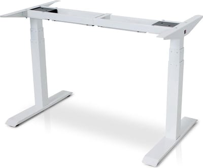 Zit-sta bureau | Los frame elektrisch MRC PRO NEN-EN 527 | Telescopisch 120 t/m 180 cm | Wit | Extra hoog tot 130 cm | Met memory bediening en fast charging USB | 150kg draagvermogen