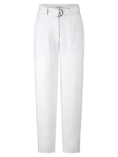 Enkellange Wide Fit-broek Van Peter Hahn wit