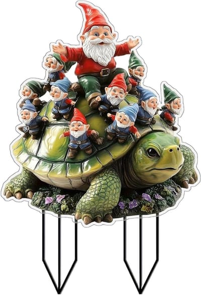 Tuinharingen Schildpad - Decoratieve Stokken - Plantenbak Decoratie - Gelaagd Effect - 31 cm - Transparant