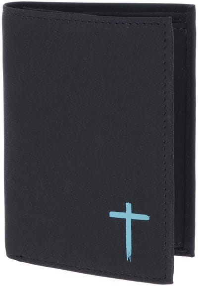 oxmox portemonnee New Cryptan RFID Protect Kombibörse Freedom Cross Print Cyan Black zwart