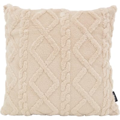 NOVÉE Furry cross beige | 45 x 45 cm | kussenhoes | polyester