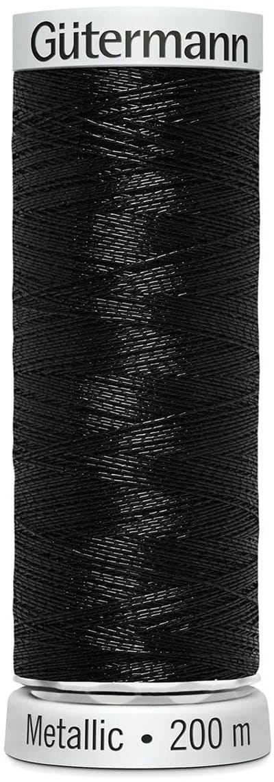 Gütermann Sulky Metallic borduurgaren, 200m, Kleur 7051 zwart