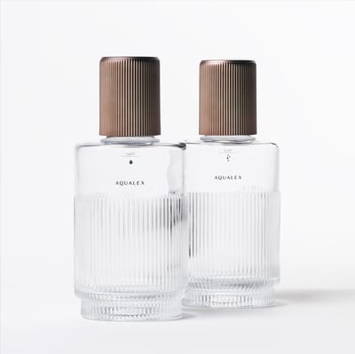 AQUALEX Nova Rose Gold 2 flessen met opdruk PLAT & BRUIS - 75 cl - 750 ml - Karaf - Waterkan - Glas