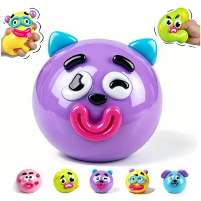 Nieuwe Smushers Squishy Curiosities Hondengezicht Wisselaar Squishy Speelgoed Zacht Kneedbaar Schattig Langzaam Rijzend Knijpspeelgoed Ontspannend Sensorisch paars