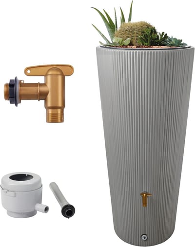 Regenton - Wateropslag - Planten Bewateren - Inclusief Kraan - 220 Liter - Zinkgrijs