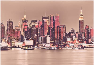 Fotobehangkoning - Behang - Vliesbehang - Fotobehang New York Skyline - NY - Midtown Manhattan Skyline - 350 x 245 cm