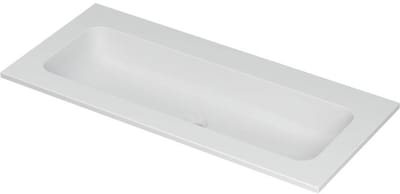 INK Aspekt Wastafel Porselein Centraal Zonder Kraangat - 1000x450x15 mm - Mat Wit