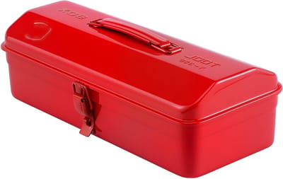 Robuuste metalen gereedschapskoffer 37 x 16 x 12 cm met handvat en slot, ideaal voor opslag en transport van gereedschap