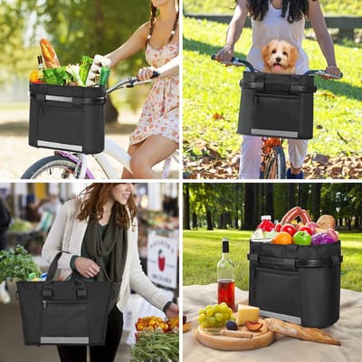 Afneembare Fietsmand Canvas met Stevig Frame Universele Bevestiging