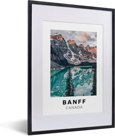 Fotolijst incl. Poster - Canada - Berg - Water - 30x40 cm - Posterlijst