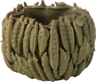 J-Line vaas Botanica Bonen Breed - keramiek - groen - Ø 33.5 cm