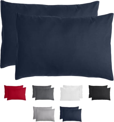 Famanu - Set van 2 premium kussenslopen 50x70 cm – superzachte kussenhoes – 100% – geborsteld mikrovezel 90g/m² – blauw