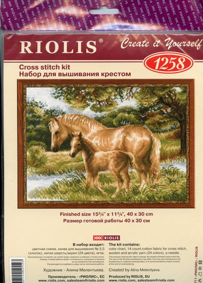 Borduurpakket Paard Met Veulen - Riolis
